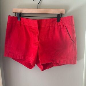 J. Crew Red Bermuda Shorts Tailored Lightweight Cotton